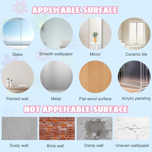 12 Sheets Daisy Wall Decals, Pastel Style Flowers Wall Stickers, Vinyl Peel and Stick Cute Boho Floral Decals, Large Daisy Floral Wall Decor for Girls Teens Nursery Bedroom Living Room