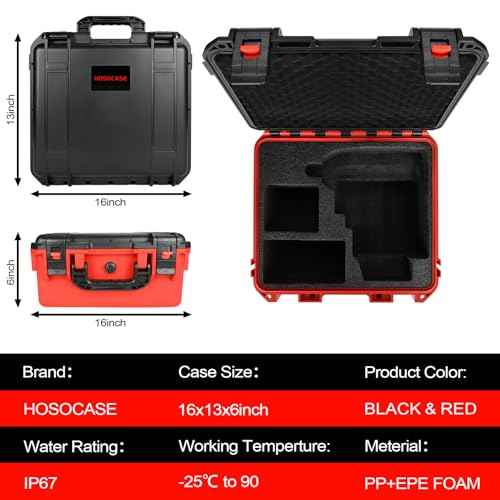 Case for Milwaukee Impact Torque Wrench: Hard Storage Box for Milwaukee M18 1/2 Impact Wrenches 2962-20, 2967-20, Waterproof Tool Bag for Power Cordless Ratchet Wrench, Battery | Charger (Case Only)