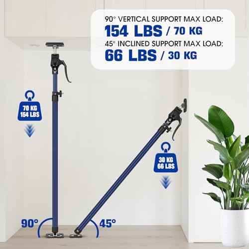 FEIRONG 4PCS Cabinet Jack Kit - 154LBS Heavy Duty Telescoping Support Pole (15-23 Inch), Drywall/Crown Molding Install Tool, Quick-Lock Third Hand