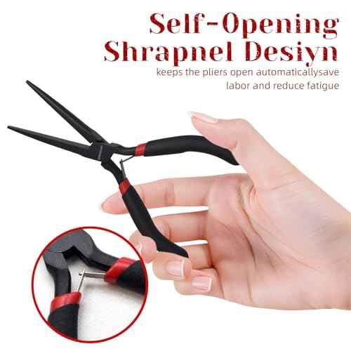 WISEUP 6" Mini Needle Nose Pliers Set£¬2-Piece Small Long Reach Bent Needle Nose Pliers for Jewelry DIY Craft£¬Repair & Wire Wrapping