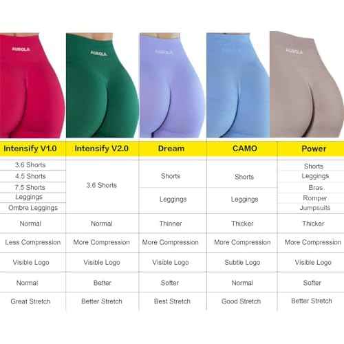 AUROLA Dream Collection Workout Leggings for Women High Waist Seamless Scrunch Athletic Running Gym Fitness Active Pants