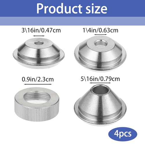 4 PCS Texture Sprayer Orifice Tip Set, 3 Nozzle Tips 1 Threaded Collar Drywall Wall Painting Sprayer Nozzle Tips Set Drywall Texture Hopper GunOrifice Sets for Air Hopper Spray(3/16",1/4",5/16")