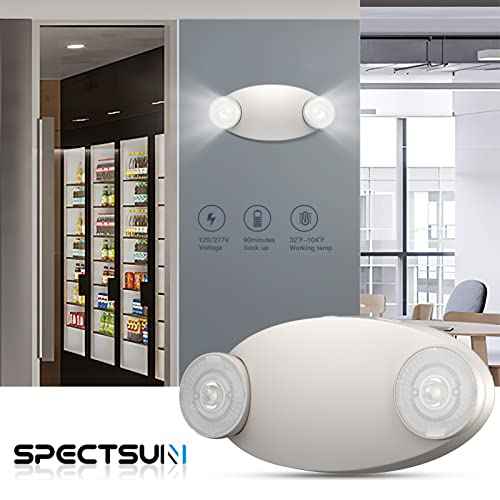 1 Pack LED Emergency Light with Battery Backup-Adjustable 2 LED Bug Eye Head Emergency Lighting -UL Certified 120-220VAC Emergency Exit Lighting Fixtures for Business/Home.