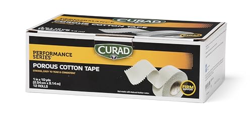 Curad Performance Series Premium Porous Cotton Tape, 1" x 10 yd. Box of 12