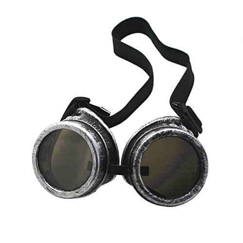 WEICHUAN Vintage Steampunk Goggles Mad Scientist Goggles Cosplay Punk Glasses for Adult, Women, Men Halloween Costume