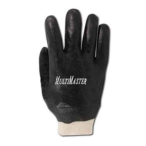 MAGID MultiMaster Rough Finish Vinyl Coated PVC Work Gloves, 12 Pairs, Size 9/Large (T1070R)