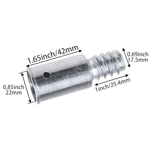 MEETOOT 2PCS 0.85inch/22mm Threaded End Replacement Repair Kit Metal Handle Extension Rod Adapter End Silver Brush Threaded Fitting for Boat Hook Rod Paint Brush Duster and Deck Brush