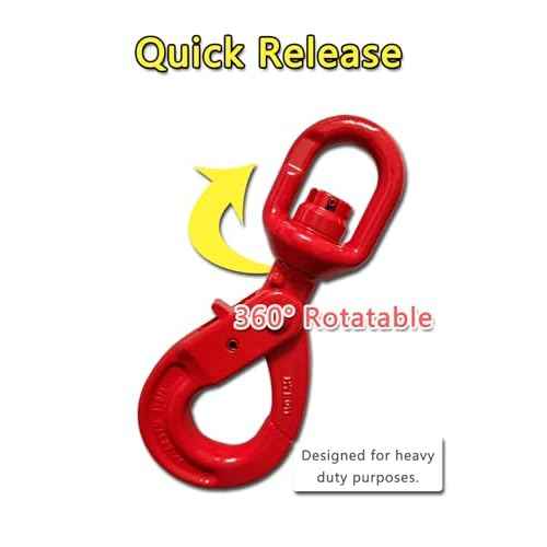 Swivel Self-Locking Hook 11684 lbs Heavy Duty Swivel Lifting Hook Swivel Lifting Hook Hoist Hook Sling Heavy Cargo ¡¼5.3ton¡½