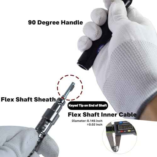 90 Degree Flex Shaft Rotary Tool Handpiece, 41pcs Right Angle Flexiable Shaft Handle Attachment Set Compatible with Flex Shaft Grinder, Bench Polisher, Electric Drill