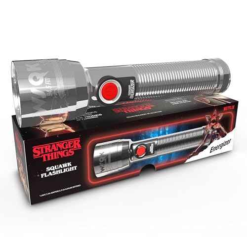 Energizer Stranger Things Squawk Retro LED Flashlight, Water Resistant and Drop Tested Camping Flashlight, Limited Edition, 250 Lumens