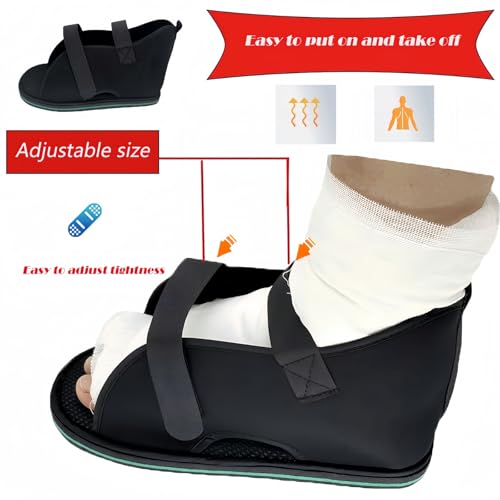 Adjustable plaster shoes postoperative shoes, medical walking shoes with Magic sticker, suitable for foot sprains, ankle fractures, toes, suitable for left and right feet(XL)