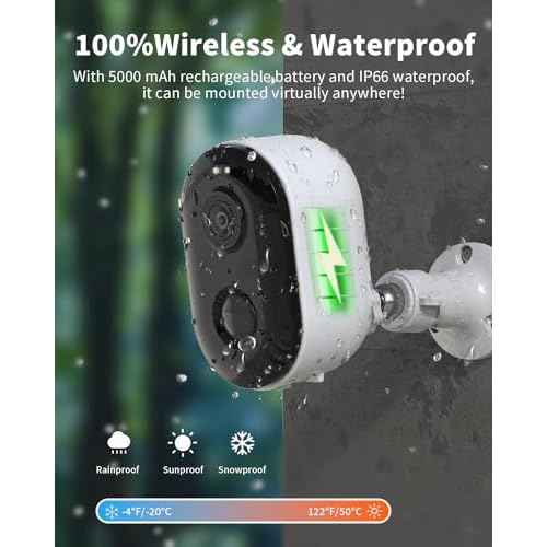 Security Cameras Wireless Outdoor, Battery Powered 2k Color Night Vision, AI Motion Detection Spotlight Siren, IP66 Weatherproof, 2-Way Talk, SD/Cloud Storage, 2.4Ghz WiFi Cameras for Home Security