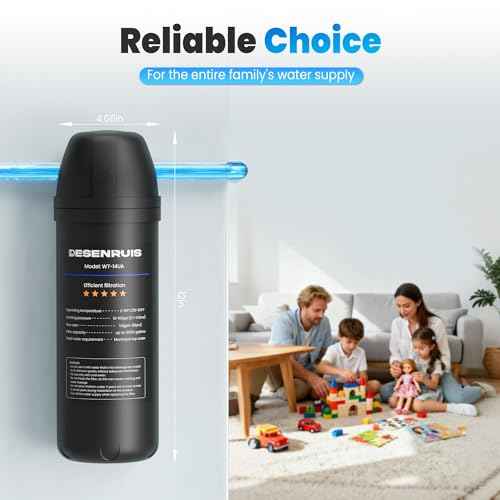 Under Sink Water Filter System, Reduces 99.99% Lead, Chlorine, Bad Taste & Odor, Under Counter Water Filter Direct Connect to Kitchen Faucet, 10000 Gallons, by DESENRUIS