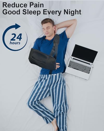 Arm Sling, Upgraded Straps, Ultimate Comfort, Convenient Pocket, Arm Sling Shoulder Immobilizer for Shoulder Injury, Elbow Injury, Wrist Injury, Fractured Bones, Rotator Cuff Support (L)