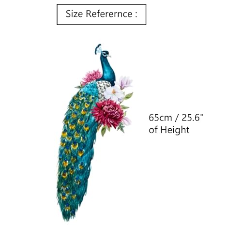 Peacock Wall Decals Peel and Stick,Peacock Wall Stickers Decor for Home Living Room Bedroom Bathroom,Peacock Wall Art Mural