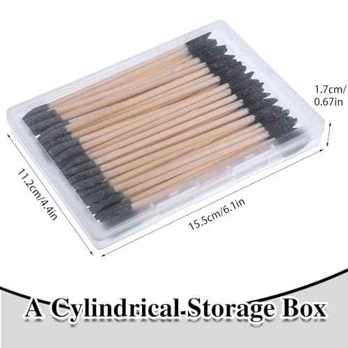 50 Pcs Sanding Sticks, Double End Fine Detailing Sanding Stick with Storage Box for Plastic Models Wood Hobby Woodworking, 120/280 Grit