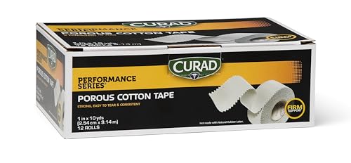 Curad Performance Series Premium Porous Cotton Tape, 1" x 10 yd. Box of 12