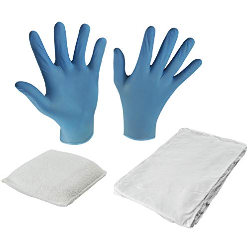 Staining Kit - 1 Pair Latex Glove - 1 Stain Applicator Pad (4 x 4 x 1) - 1 Lint-Free Cotton Wiping Cloth