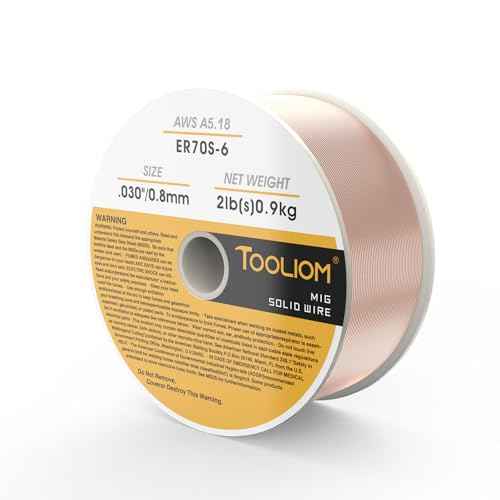 TOOLIOM ER70S-6 .030"(0.8 mm) Mild Steel MIG Solid Welding Wire on 2-Pound Spool Compatible with TL-200M TL-250M Pro