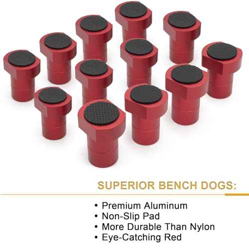 12-Pack 20mm/0.787'' Bench Dogs,Non-Slip Bench Dog Clamp Aluminum Alloy Table Stops for MFT Workbenches, Fits 0.787" Dog Holes - Professional Woodworking & DIY Accessories