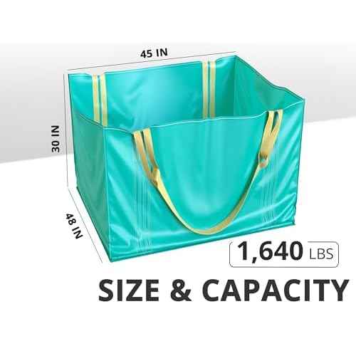 TidyFriend Dumpster Bag 45 Inches, Reusable Yard Waste Bags, Foldable Yard Waste Container, Trash Bag for Trash Management, Multiple Times Use During Renovations, Can Hold Up to 1650 lbs