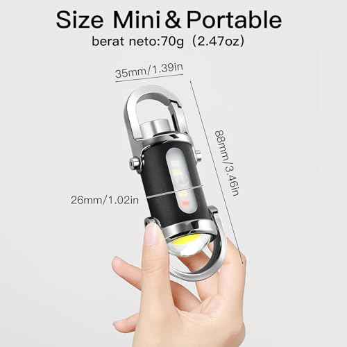 Emergency Keychain Flashlight£¨3 in 1£©, Rechargeable 500 Lumens EDC Tool with Red/Blue Strobe, 1000mAh USB-C Charging, IPX7 Waterproof, Portable Flashlight for Emergencies