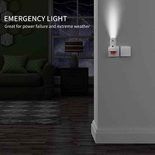 Power Failure Flashlight, 2 Pack Multi-Function Emergency Light for Home Power Goes Out, Plug in Night Light, Rechargeable, Perfect for Hurricanes and Blackouts