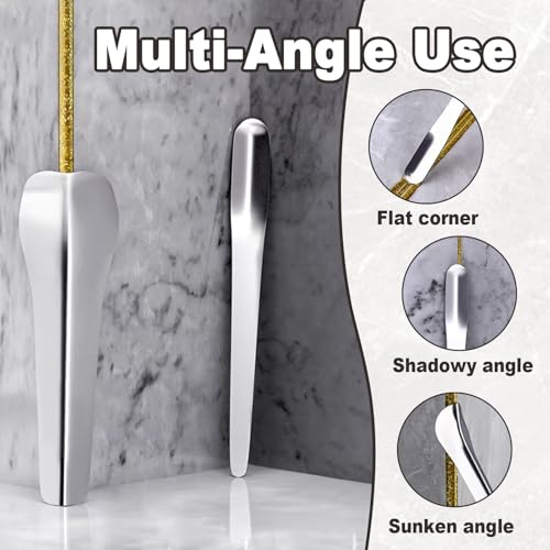2 Pack Caulking Tool Kit, Grout Cleaning Tool, Metal Caulking Finishing Tools for Wall Tile, Grout Removal Tools for Tile, Grout Application Tool for Inside and Outside Corners
