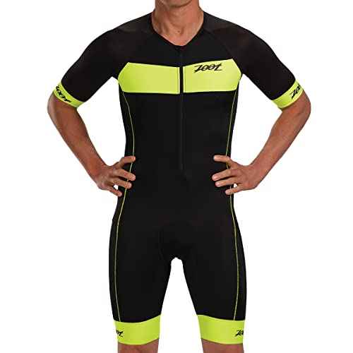 Zoot Men¡¯s Core Tri Aero Racesuit, Short Sleeve Tri Suit, Swim Bike Run Chamois Pad, Pockets, UPF 50+ Quick Dry Fabric