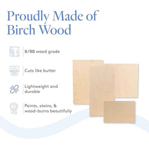 Baltic Birch Plywood 24 x 24 x 1/2 Inch - 12 mm Craft Wood, Pack of 2 B/BB Grade, Stronger Than Basswood or Balsa, Perfect for Laser, CNC Cutting, Wood Shelves by Woodpeckers