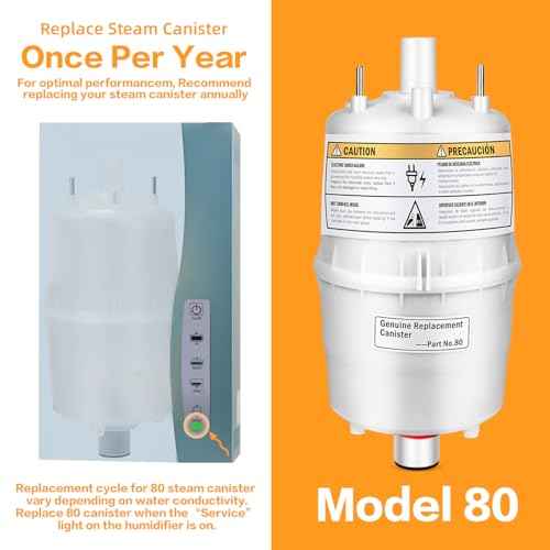 Upgrade 80 Steam Canister for Aprilaire Steam Humidifier Models 800, 801, 865, 866, 80 Replacement Canister OEM Substitute for Aprilaire Canister, 2 Pack