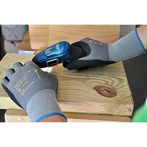 G & F Products Endurance Pro Seamless Knit Nylon Gloves with Micro Form Nitrile Grip, XLARGE (Pack of 12) (1529XL-DZ) Black