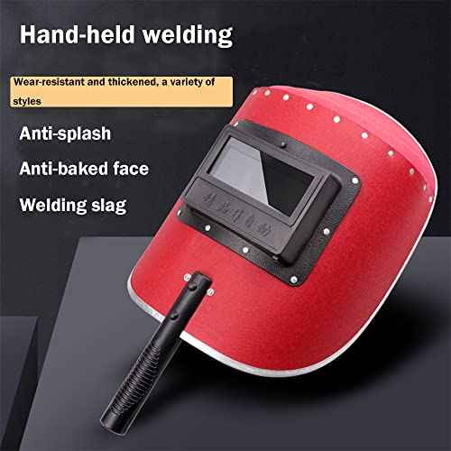 Utoolmart Welding Mask Semi Automatic Handheld Shield Welding Helmet Arc Tig Grinding Face Protector with Eyeglass for High Welding Operation Temperature 1pcs