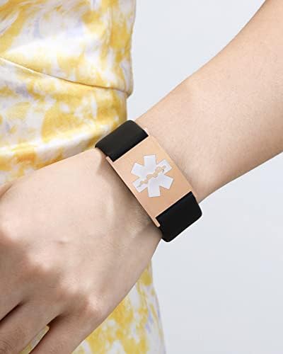 Personalized Sport Medical Alert Bracelets for Women Men - Custom Medical ID Bracelets with Free Engraving - Hook and Loop/Elastic/Stainless Steel/Silicone Watch Wristband Emergency Bracelet