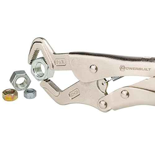 Powerbuilt 9-Inch Parrot Nose Pliers Hand Tool, Adjustable Locking Jaw, Non-Slip Grip on Pipes and Bolts, Car Vehicle Repair, Sinks, Home Improvement Tools - 642896