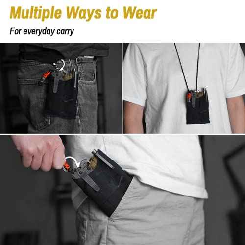 VIPERADE VE9 EDC Pocket Organizer Tool Pouch, Multitool Sheath with Patch Area for DIY, EDC Pocket Pouch with 3 Slip Pockets for Men Outdoor Activity Daily Carry
