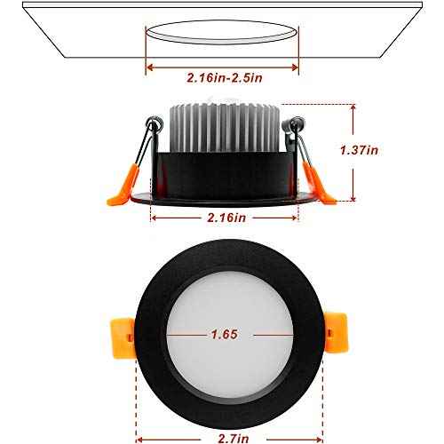 YGS-Tech 2 Inch LED Recessed Lighting, Dimmable Downlight 3W(35W Halogen Equivalent), CRI80, 3000K Warm White Ceiling Light with LED Driver(10 Pack)