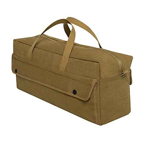 Rothco Canvas Jumbo Tool Bag With Brass Zipper, Coyote Brown