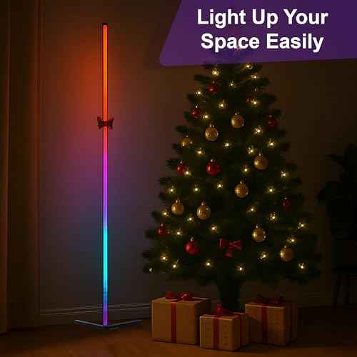 2 Pack Corner Floor Lamp ? 57'' Tall RGB Lamp Modern Mood Lighting with 88 LEDs, Bluetooth App Control, and Sturdy Base for Effortless Setup