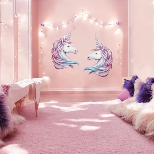 (48 Pack) Unicorn Wall Decal | (2) Unicorn Wall Stickers Large | Birthday Party Favors Wall Art Poster Decal Decorations