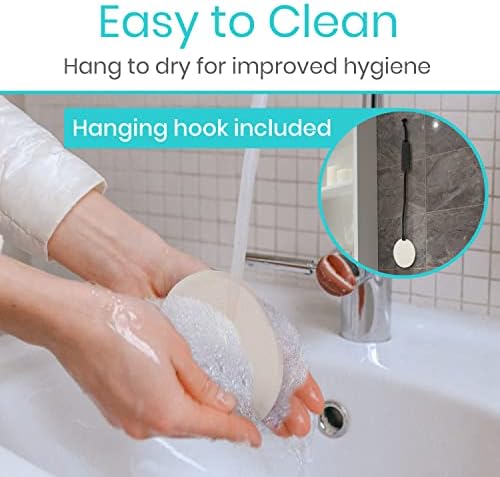 Vive Bendable Lotion Applicator for Your Back - Easily Apply Sunscreen, Self Tanner, Moisturizer, & Cream to Feet, Back, & Body - Long Handled Shower Wand Brush for Women & Men - Reusable, Washable