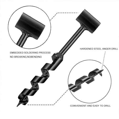 4 Pcs Hand Auger Wood Drill,Bushcraft Hand Auger Wrench Scotch Eye Wood Auger Survival Settlers Wrench Tool Bushcraft Gear for Camping,Outdoor,Hiking,Woodworking