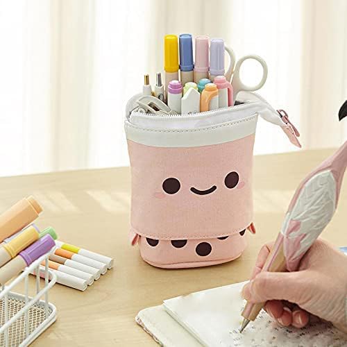 Telescopic Pencil Bag Pen Holder Pop Up Stationery Case, Stand-up Retractable Transformer Bag Standing Organizer, Great for Christmas Holiday New Year Office Bag