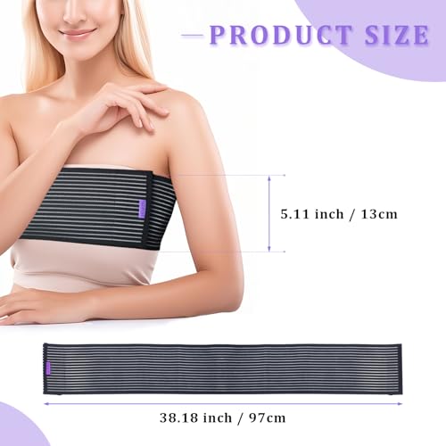 Abdomencare Breast Implant Stabilizer Band I Post Surgery Breast Band Chest Compression Wrap For Women I Breast Augmentation Band I Bra Breast Reduction Recovery Supplies For Healing I One Size (Black)