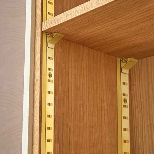 6 Pcs 36 Inch Shelf Pilaster metal Mortise Mount Pilaster Strip Adjustable Shelf Standards for Wall Shelving System Closet Organization Storage (Brass)