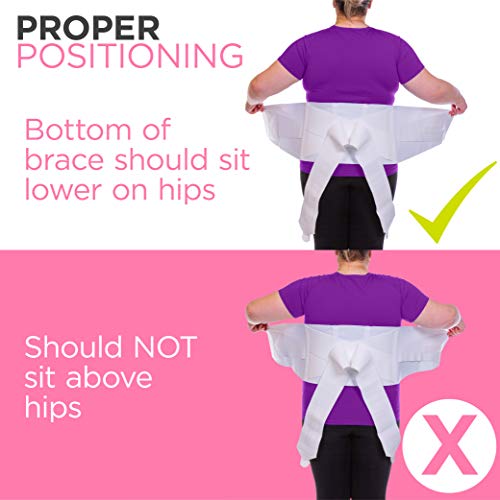 BraceAbility Women's Back Brace for Female Lower Back Pain - Lightweight Soft White Elastic Lumbar Compression Support Belt is Discreet Under Clothes for Ladies, Nurses, Walking (XL)