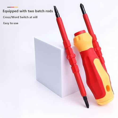 Insulated Screwdriver Set for Electricians ? Ergonomic Handle, Magnetized Tips, Durable for Electrical Work, Receptacle & Outlet Screwdriver, Multi-Tool (3 in 1)