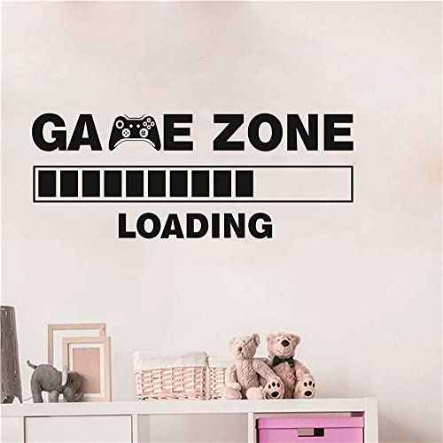 Kids Room Game Zone Loading Decor Sticker Boys Bedroom Gaming Room Wall Decal Living Wall Art Mural AFN112 (57x25cm)
