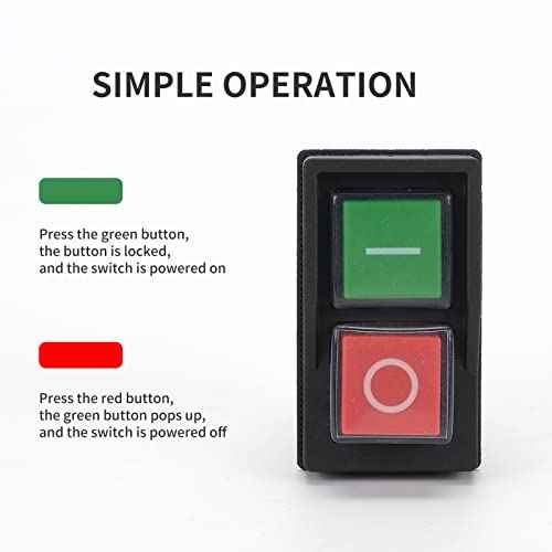Magnetic On-Off Switch Electromagnetic Pushbutton Switches for Electric Power Tools Grinder Cutting Machine Tool Equipment,4 Pins 16A 110V