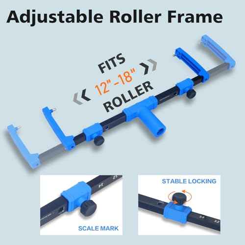 Paint Roller Kit, 12PCS Painting Set, 18 inch Paint Rollers Disposable Paint Tray Liners and Roller Covers, 21.26~47.64in Extension Pole, Large Paint Rollers(Gloves Included)